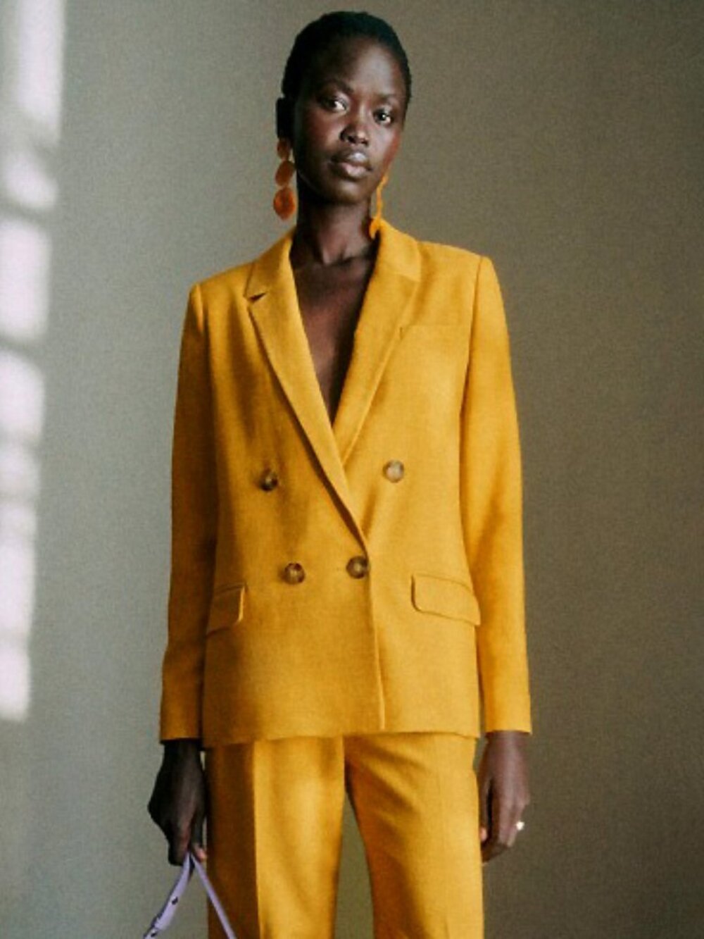 EUC Sezane Christie Textured Blazer Saffron Yellow 32, 0, XXS